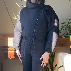 Pedsport/Pedigree Vintage Down Ski/Snowboard Black One-Piece Snow Jumpsuit